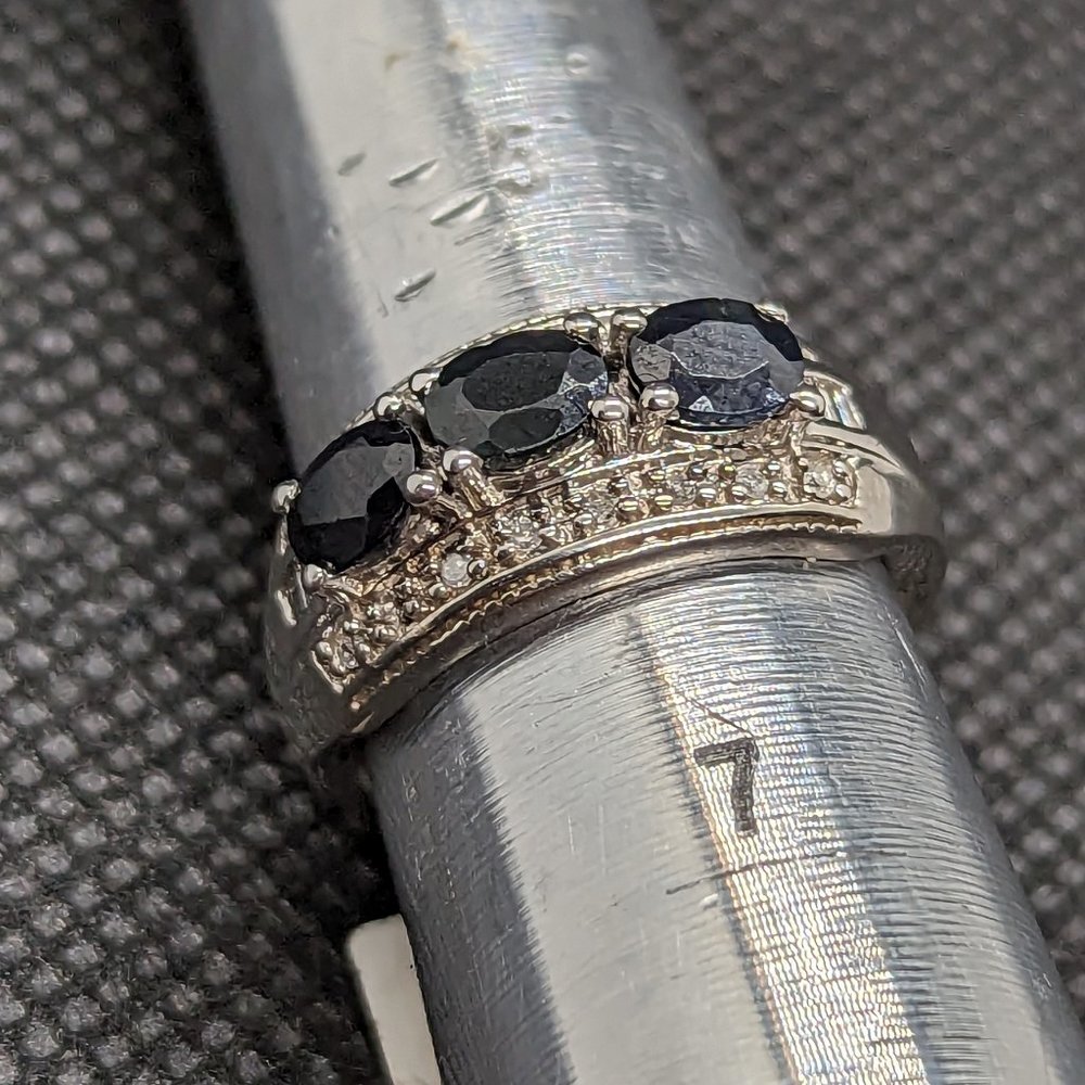 Blue Sapphire Ring in Sterling